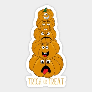 Funny Trick or Treat Halloween Pumpkins Sticker